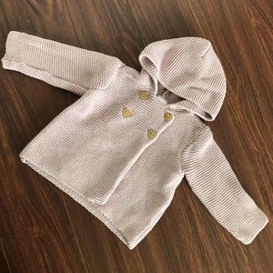 Pink button up sweater size 3-6 months